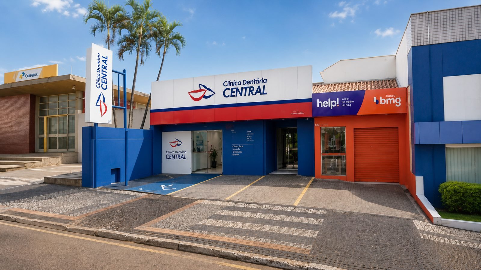 Fachada da Clínica Dentária Central na Av. Inglaterra, em Cambé